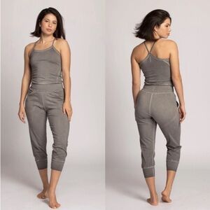 Ripple Yogawear NWT Women's Medium Gray Stonewash Organic Cotton Long Jumpsuit M